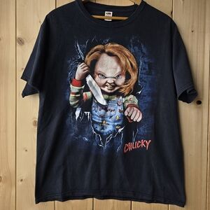 Chucky Child's Play Horror Black T Shirt Mens Large